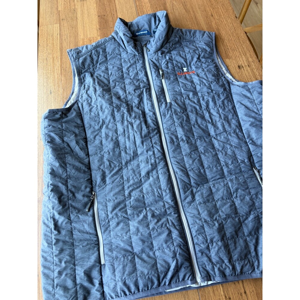 Ilini Cutter & Buck Puffer Vest Sz 3XLT Blue University of Illinois Navy Blue
